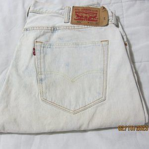 Levi's Original Fit Jeans 501 Button Fly 40X32 Lite Blue